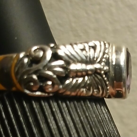 Sterling Silver Butterfly Amethyst Ring - Picture 2 of 12